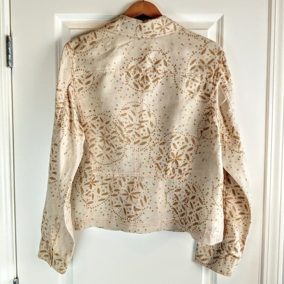 Sigrid Olsen Cream Tan Peach Linen Jacket - Picture 2 of 6